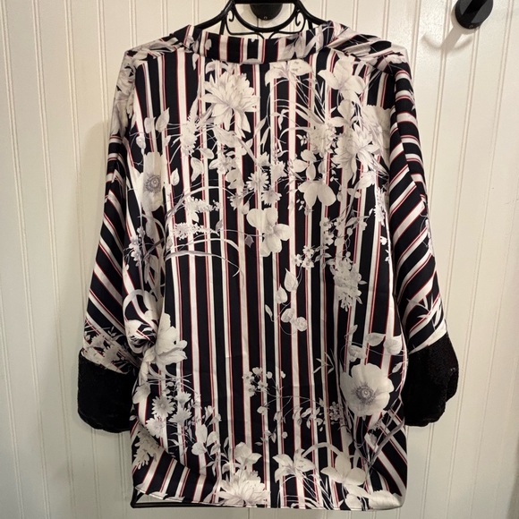 Floral Striped Women's Top - Picture 3 of 6